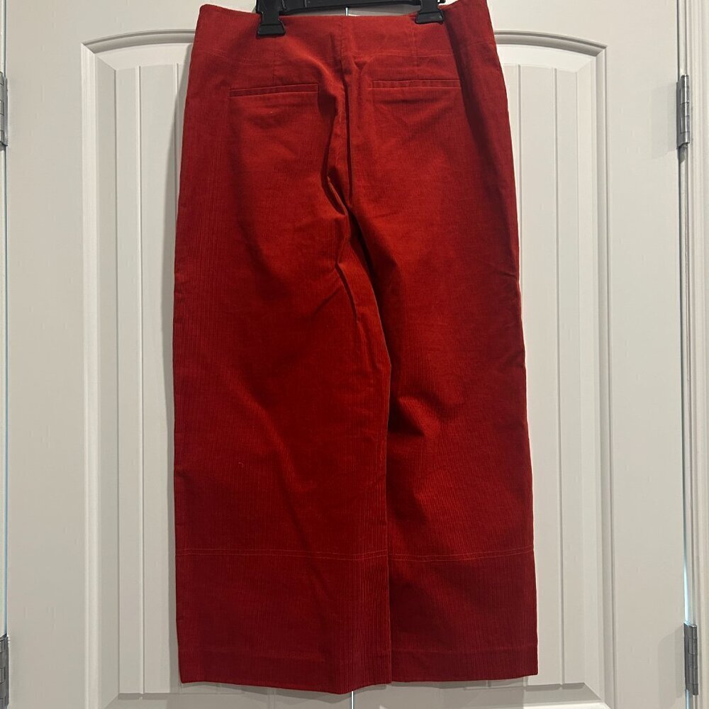 Gianni Bini Maureen Red Spice Corduroy High Rise Crop Pants Women’s Size 4 - Picture 8 of 13
